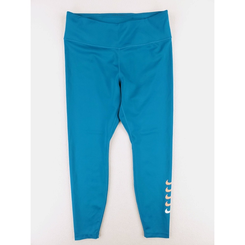 Nike‎ Leggings Womens Large Teal Blue Compression Pants Yoga Athleisure Running